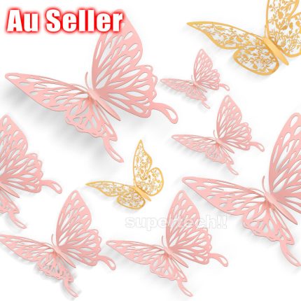 Up To 24pc 3D DIY Wall Decal Stickers Butterfly Home Room Art Decor Decorations